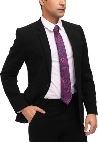 Vista 5 de Adulove Mens Necktie Classic Silk Tie Woven Jacquard Neck Ties 6 PCS
