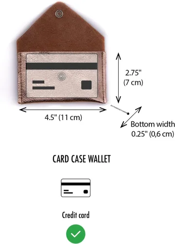 Vista 6 de Funda de cuero para tarjetas Mini cartera con broche de perlas - Hecho en los Estados Unidos