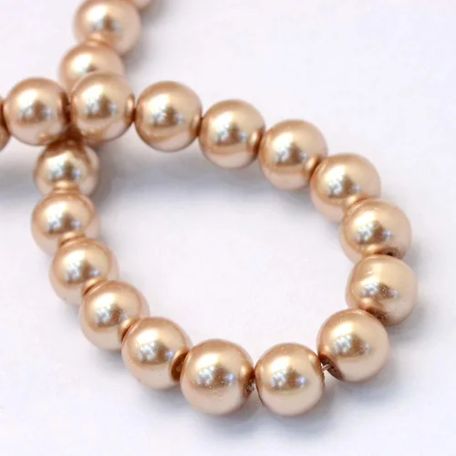 Vista 3 de KISSITTY 105 unids/hebra Burly Wood Satin Luster Glass Round Pearl Spacer Bead Loose Beads 0.315 in para bricolaje joyería artesanía 31.4