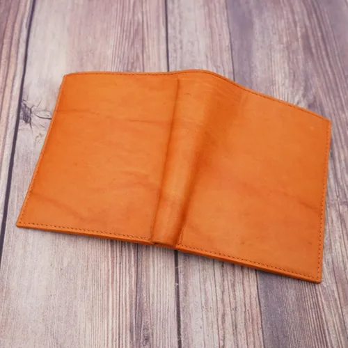 Vista 5 de ag wallets Billetera bifold europea de piel auténtica RFID para hombre, 2 ventanas de identificación, Bronceado mermelada, Cartera Rfid plegable Lage