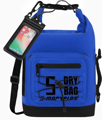 Vista 93 de MORXPLOR Bolsa seca impermeable, 5L/10L/20L/30L/40L/55L Mochila seca con funda impermeable para teléfono para natación, kayak