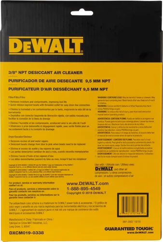 Vista 8 de DEWALT 3/8" NPT filtro de aire desecante (DXCM019-0338)