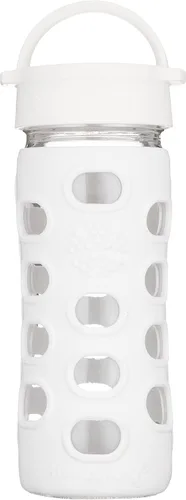 Vista 22 de Lifefactory Botella de agua de vidrio sin BPA de 12 onzas con tapa clásica y funda protectora de silicona, Marigold Caléndula