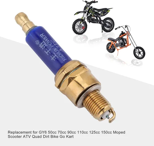 Vista 6 de GOOFIT Bujías IRIDIUM POWER A7TC para scooter de 50 cc-150 cc, ATV, motocross, Go Kart, motocicleta de 4 ruedas, Pit Bike Taotao Quad Moped, 10 Uds