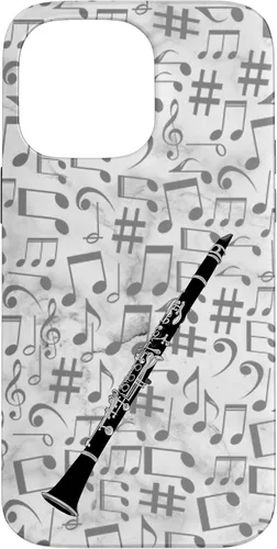 Vista 21 de Clarinet Phone Case - Music Notes - White Background Case for iPhone 17