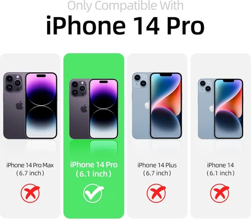Vista 7 de Funda para iPhone 14 Pro, funda de silicona líquida, forro de microfibra suave antiarañazos, [protección de cuerpo completo de grado militar], funda