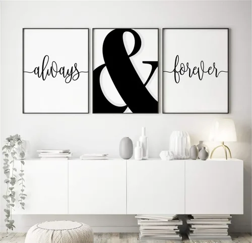 Vista 17 de NATVVA Pósteres de lienzo blanco y negro con texto en inglés "Eat Pray Love", impresiones artísticas de 3 piezas con marco interior de madera