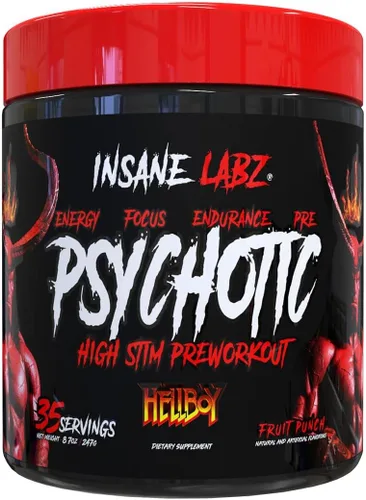 Vista 8 de Insane Labz Hellboy Edition - Polvo de preentrenamiento estimulante, con beta alanina, L citrulina y cafeína, aumenta la concentración, la energía