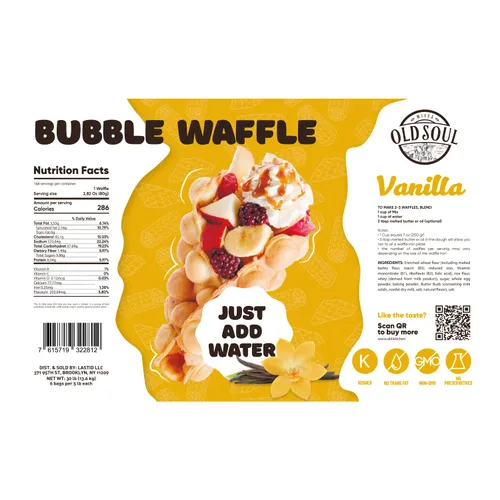 Vista 3 de ALDKitchen Bubble Waffle Mix Sin soja Sin nueces Mezcla de masa para gofres de huevo (vainilla, 30 libras)