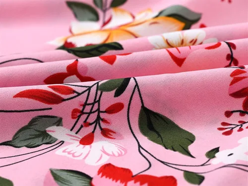Vista 6 de SANGTREE Vestido floral de manga corta con corte en la espalda para niñas, 3-14 años