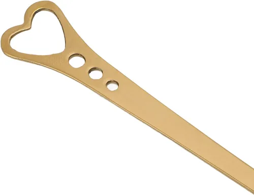 Vista 6 de Pssopp 2 cucharas de postre de café, diseño en forma de corazón, cuchara de metal para agitar, té, postre, bebidas, helado, Oro, Moderno