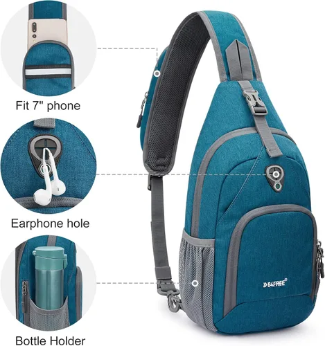 Vista 6 de G4Free Mochila con bloqueo RFID y mochila de hombro de pecho pequeño