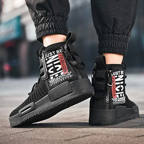 Vista 8 de RUNMAXX - Tenis para caminar para hombre a la moda con cordones con estilo tenis para correr atléticos casuales