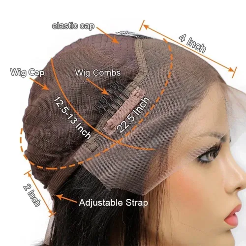Vista 7 de Peluca de cabello humano ondulado con reflejos rubio miel 1b/27, sin pegamento, cabello humano ondulado HD de 13x4, con encaje frontal transparente
