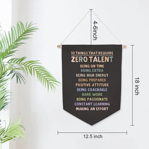 Vista 3 de Cartel de pared de 10 cosas que requieren cero talento, póster motivacional para el aula para estudiantes, profesores, entrenadores, arte de pared