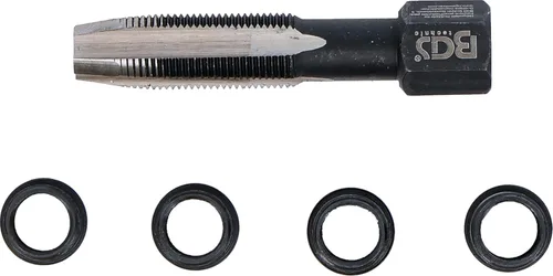 Vista 3 de Kit de reparación de rosca de bujía M10 x 1.00 HSS thread cutter M12 x 1.0, length 65 mm, external hexagon drive SW 13 mm, 4 inserts, lengths