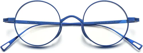 Vista 4 de FONEX Marco de lentes de titanio, marco de lentes de miopía redondo retro vintage para mujer
