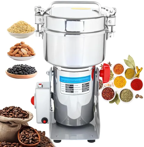 Vista 12 de Molinillo de Grano Eléctrico de 2000W - Molinillo de Alimentos de Acero Inoxidable de Alta Velocidad de 550g para Café, Especias, Frutos Secos