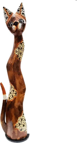 Vista 14 de Gatos de madera surtidos con diferentes patrones (Calico, pequeño y mediano: 24 y 32 pulgadas)