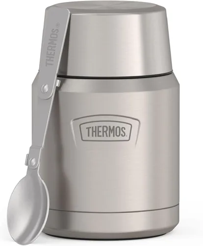 Vista 13 de THERMOS ICON - Tarro de alimentos de acero inoxidable con cuchara, 12 onzas, color negro