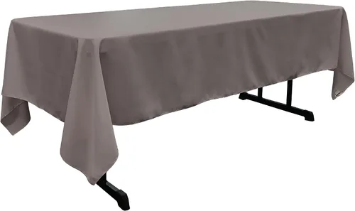 Vista 172 de LA Linen Mantel rectangular lavable de popelín de poliéster, resistente a las manchas y a las arrugas, cubierta de mesa 60x84, mantel de tela