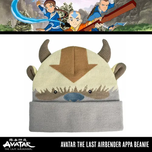 Vista 2 de Concept One Avatar The Last Airbender Appa - Gorro de punto acrílico con puño, multicolor, talla única