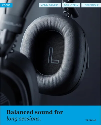 Vista 7 de TREBLAB U5 Auriculares con cancelación activa de ruido sobre la oreja, auriculares inalámbricos Bluetooth 5.3 con micrófono, batería de 65 horas