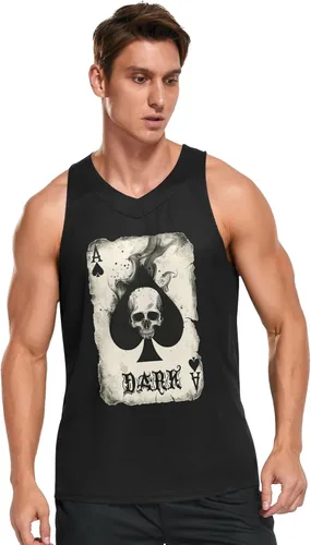 Vista 2 de Camisetas deportivas sin mangas para hombre, de secado rápido, para gimnasio, atletismo, fitness, correr, entrenamiento, playa, sin mangas