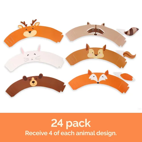 Vista 2 de Pop Fizz Designs Woodland Baby Shower - Juego de 24 criaturas del bosque para baby showers