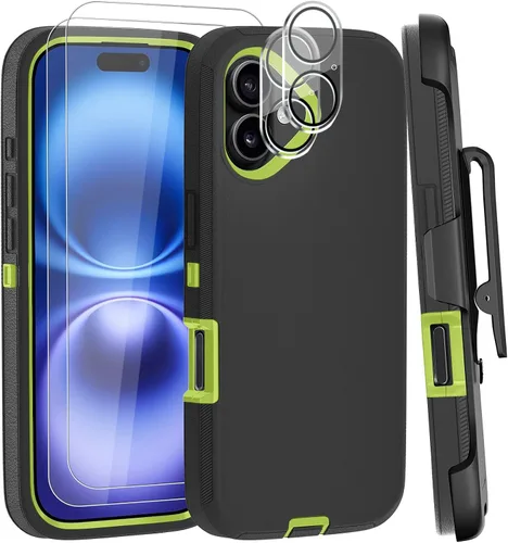 Vista 18 de Funda para iPhone 12 Mini con funda de clip para cinturón y 2 protectores de pantalla, funda de protección completa resistente de grado militar a