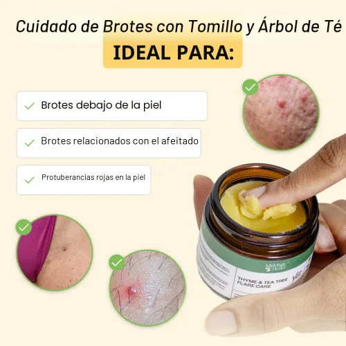 Vista 2 de MyMagicHealer Cuidado de Brotes de Tomillo y Árbol de Té Cabello encarnado, protuberancias de afeitar, espinillas ciegas, bartolín, quistes