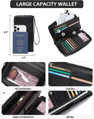 Vista 7 de Carteras para Mujeres 3PCS, Juego de Bolsos Cruzados Bolso Grande de Cuero Carteras de Hombro con Billetera Correas Ajustables para Damas Tote