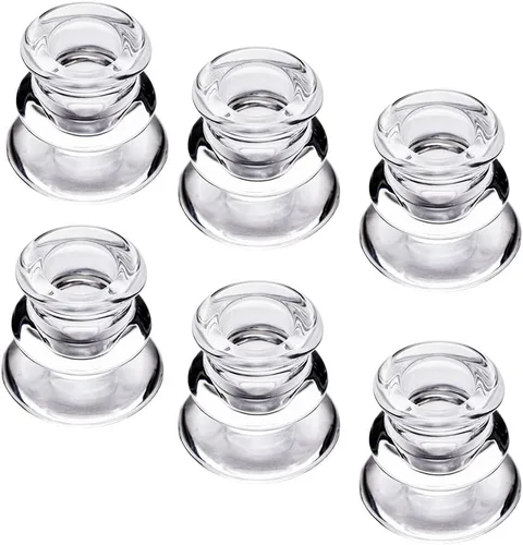 Vista 9 de Portavelas de cristal transparente, juego de 2 portavelas cónicos para bodas, decoración y comedor
