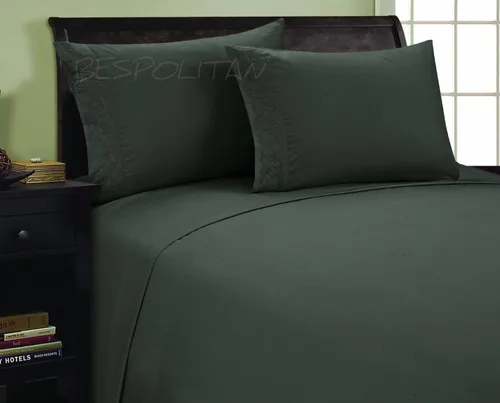 Vista 15 de Elegance Linen Sábanas de calidad egipcia sólidas de 4 piezas de la serie 1800 con bolsillos profundos de hasta 16 pulgadas, tamaño individual
