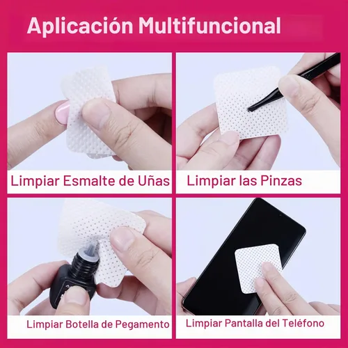 Vista 7 de 1200 toallitas de uñas sin pelusas, toallitas quitaesmalte de uñas