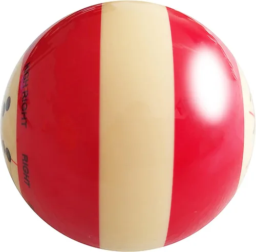 Vista 2 de Bola de Taco de Billar, Resina de Grado AAA Profesional Estándar Bola de Taco de Práctica y Entrenamiento (2-1/4'', 6 oz) (Rojo Blanco)