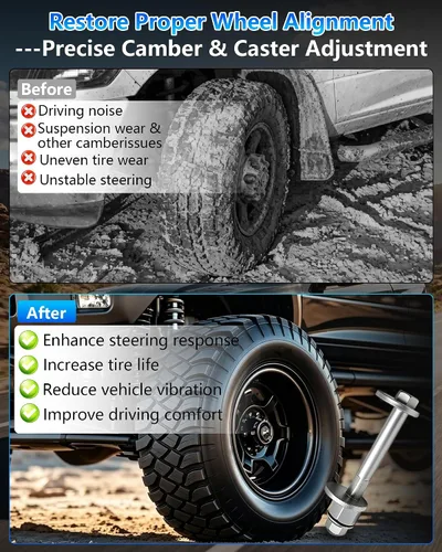 Vista 4 de 4 pernos y tuercas de leva para brazo de control inferior delantero para Dodge Ram