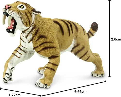 Vista 9 de Safari Ltd. Smilodon Figura de tigre dentado de sable de 4 pulgadas, juguete educativo para niños, niñas y niños a partir de 3 años