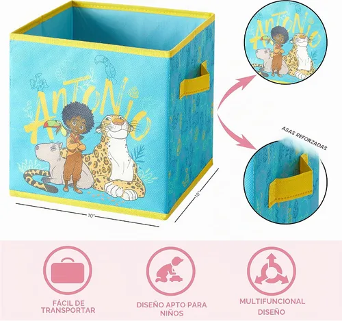 Vista 4 de Disney Encanto - Juego de dos cubos de almacenamiento espaciosos plegables, 10"x10