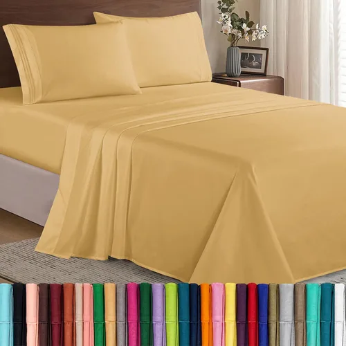 Vista 38 de Elegant Comfort - Juego de sábanas de microfibra de 1500 hilos de calidad hotelera prémium de 4 piezas - Resistente a arrugas, sábana bajera
