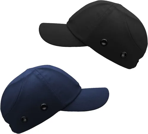 Vista 9 de Gorra negra de seguridad de béisbol, 100% algodón, carcasa ABS resistente a los impactos, espuma acolchada de doble capa, transpirable, protección