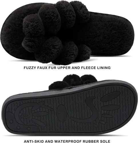 Vista 3 de JOINFREE - Pantuflas de dormitorio para mujer, cómodas, aptas para las cuatro estaciones, elegantes, zapatos para interiores y spa