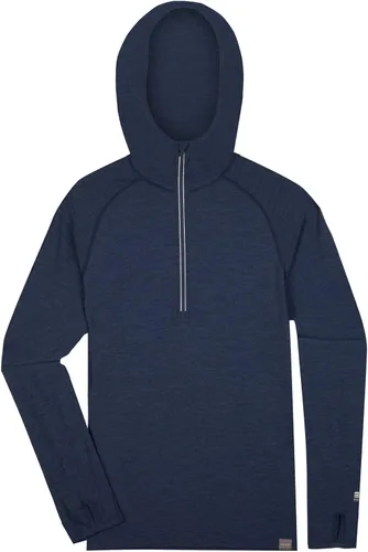 Vista 4 de MERIWOOL Sudadera con capucha para hombre, ligera, de lana merina, manga larga, térmica
