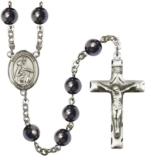 Vista 13 de Bonyak Jewelry Rosario chapado en plata de Santa Isabel de Portugal: cada mes de nacimiento color y más