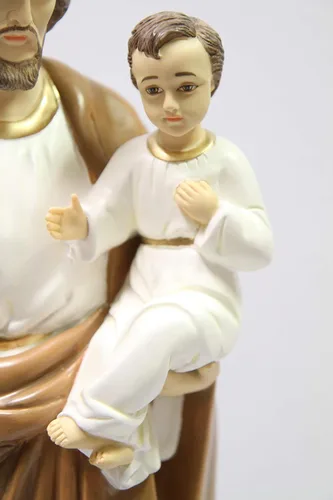 Vista 3 de Vittoria Collection Escultura de estatua religiosa católica de San José con el Santo Niño Jesús de 25.5 pulgadas, hecha en Italia