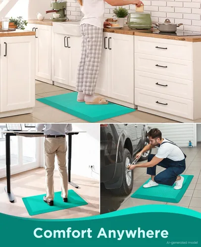 Vista 9 de Ophanie Tapetes de cocina para piso, alfombras de cocina de 3/4 de pulgada de grosor, 20 x 32 pulgadas, tapete acolchado antifatiga para estar