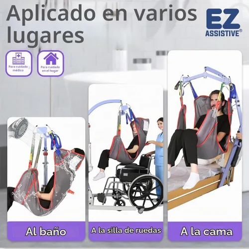 Vista 6 de EZ Assistive Eslinga universal de elevación de pacientes de cuerpo completo para elevación o traslado de pacientes, honda de elevación con tela