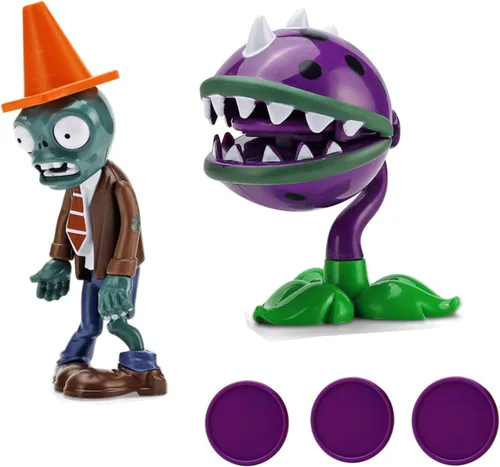 Vista 9 de JHESAO Juguetes de Plantas y Zombis Figuras de Acción Pacman Interactive Press & Play Tablero de Juego PVZ Set de Juguetes Serie 1 2 Excelentes