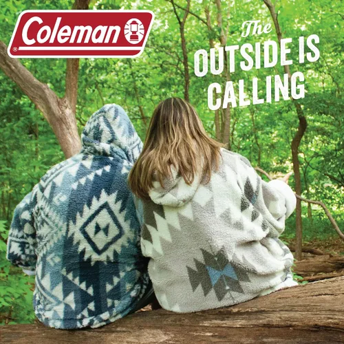 Vista 5 de Coleman Sudadera con Capucha de Manta Vestible de Gran Tamaño de Sherpa y Micro-Visón, Azul - Talla Única para la Mayoría