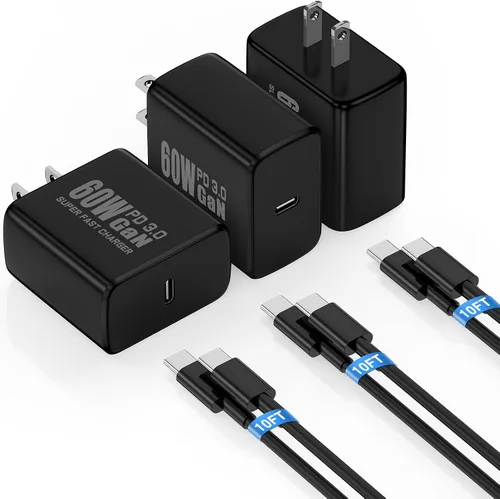 Vista 8 de Cargador súper rápido de 65 W PD3.0 y 6/10 pies USBC Cable para Samsung